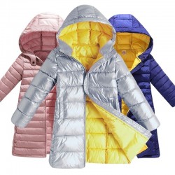 Giacca lunga per bambini - cappotto con cappuccio - per ragazze e ragazzi