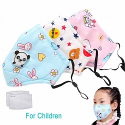 PM25 in carbonio attivato faccia / bocca maschera con valvola - per bambini bambini - incl. filtri extra