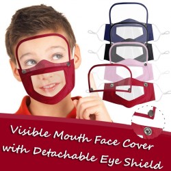 Maschera viso- bocca per bambini con scudo occhi staccabile - bocca visibile - riutilizzabile - lavabile