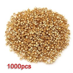 Rivetti tondi in oro - borchie - Decorazione fai da te - 2.5mm - 1000 pezzi