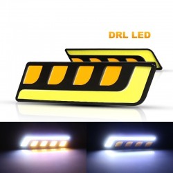Luci DRL - LED - COB - impermeabile - 12V - 2 pezzi