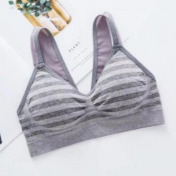 Striped cotton fitness bra with push upWomen's fashion
