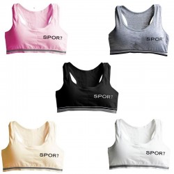 "SPORT" print - cotton fitness padded braWomen's fashion