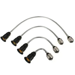 20/30/40/60cm - E27 - Black - Flexible - Extension - Socket - LED Light Bulb - Base HolderHome
