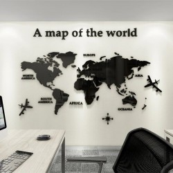 Mappa del mondo 3D - Adesivo murale acrilico