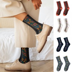 Embroidery Flower Socks - Ethnic Style - WomenWomen's fashion