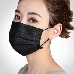 Maschera protettiva faccia / bocca - monouso - 3 strati - nero - 5 - 500 pezzi