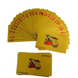 Plastic poker playing cards - 24K gold - dollars designPuzzles & Games