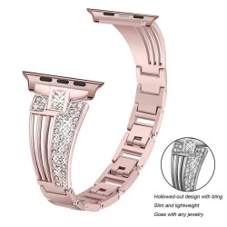Cinturino in acciaio inox - bracciale in cristallo per Apple Watch 6/5/4/3/2