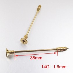 Campanello industriale twistato - piercing corpo - acciaio inox - 38mm
