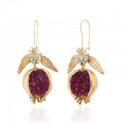Gold pomegranate - dangle earringsEarrings
