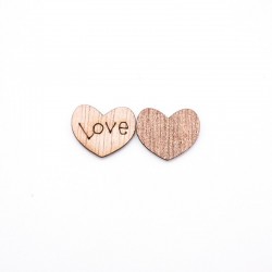 Mini cuori d'amore in legno - decorazione - 100 pezzi