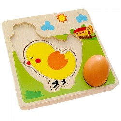 Puzzle in legno 3D - puzzle multistrato - gallina uova - crescita del pollo - giocattoli educativi