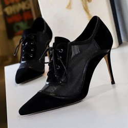 Sexy high heels - cross-tied - ankle length - lace-up
