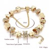 Trendy gold bracelet with charms - hearts - beads - clover - keyBracelets