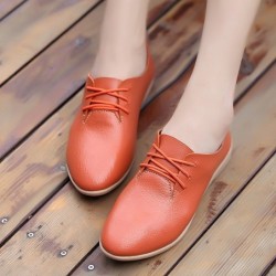 Leather flats - pointed toe shoes