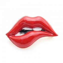 Red lips - enamel broochBrooches