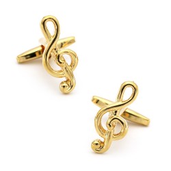 Musical notes cufflinks - stainless steel - gold / silverCufflinks