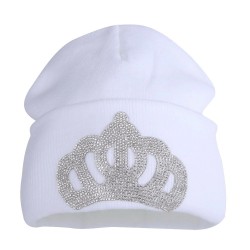 Luxurious beanie - with crystal crown emblemHats & Caps