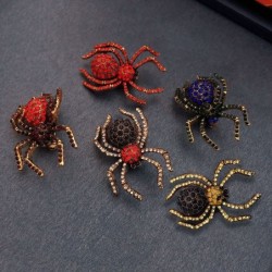 Spider brooch - with crystal decorations