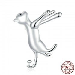 Ear clip with cat - 925 sterling silver earring