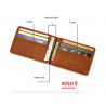 Slim leather wallet - unisex - business cards / credit cards / ID card