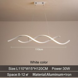 Wavy design - chandelier light - LED - dimmable - with remote control