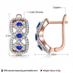 Infinity style earrings - with blue cubic zirconEarrings