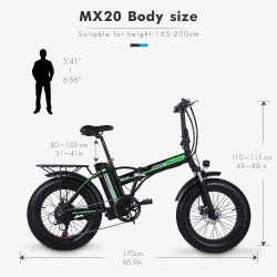 Electric E-bike - big tire - foldable - 500W4.0 - 48V lithium batteryBicycle