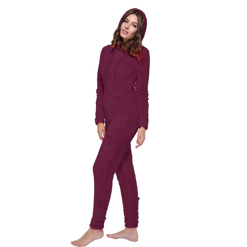 Winter Warm Pyjamas Women Onesies Fluffy Fleece Jumpsuits Sleepwear Overall Plus Size Hood Sets Pajamas Onesie For Women Adult