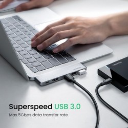 UGREEN - HUB USB C da doppio tipo C a multi USB 3.0 4K HDMI - adattatore Thunderbolt 3 - per MacBook Pro Air