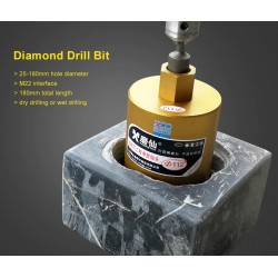Bit Diamond core drill bit - 25 - 180mm - M22 interface - concrete - marble - dry /wet water drilling