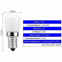 Fridge light bulb - SMD2835 LED - E14 - 3W - 220V - 2 pieces