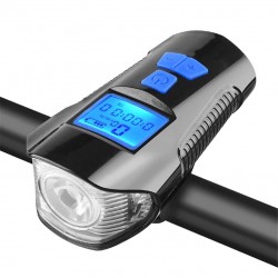 Bicycle front light - with bike computer - speedometer - LCD - USB - waterproof