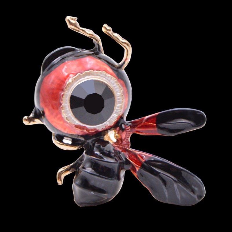 Big-Eye - bee - rhinestone broochBrooches
