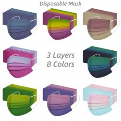 Face / mouth protection mask - disposable - for adults - tie-dye print - 50 pieces