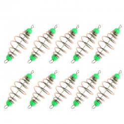 Fishing spring lure - tackle feeder - stainless steel - 10 pieces