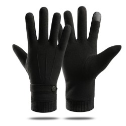 Elegant warm gloves - touchscreen function - with a decorative buttonGloves