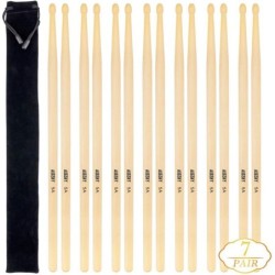 Professional wooden drum sticks - 5A - with waterproof bag - 14 piecesDrums