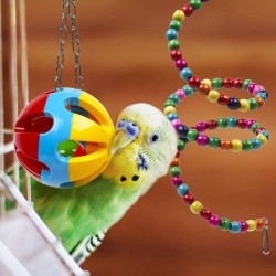 Toys for birds / parrots - cage - swing - hanging bridge - wooden beads - 10 pieces