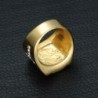 Luxurious gold ring - with Jesus / cross / white cubic zirconia - unisex