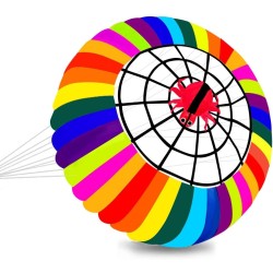 Colorful rainbow with spider - large kite - 2.5m