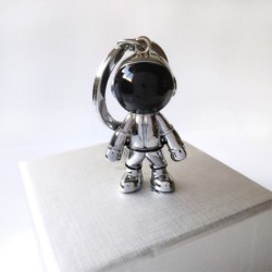 Fashionable handmade keychain - with 3D astronaut - space robot