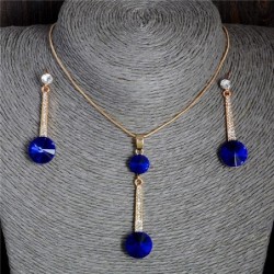 Gold plated  necklace pendant  / earrings - set for women - gift