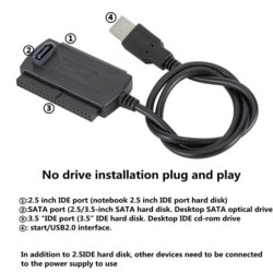3 in 1 da USB 2.0 a IDE/SATA - Disco rigido da 2,5" 3,5" - Convertitore HDD - Adattatore - Cavo