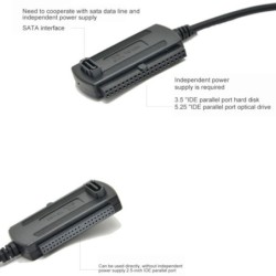 3 in 1 da USB 2.0 a IDE/SATA - Disco rigido da 2,5" 3,5" - Convertitore HDD - Adattatore - Cavo
