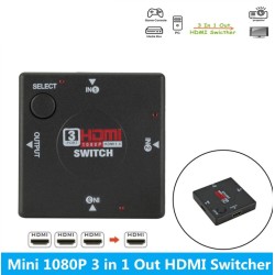 Switch HDMI - splitter - 3 ingressi 1 uscita - mini 3 porte - per HDTV 1080P