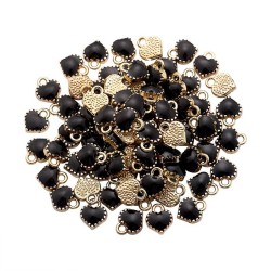 Ciondoli piccoli a forma di cuore - per la creazione di gioielli - bracciali / collane - 100 pezzi