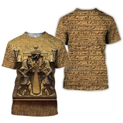T-shirt stampata in 3D - manica corta - piramide misteriosa - totem egiziano