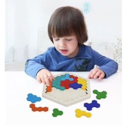Puzzle tangram in legno - blocchi puzzle - giocattolo educativo